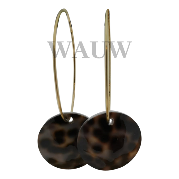 Oorbellen met schelp - Kauri 20mm goud